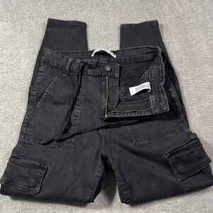 Celebrity Pink Black Wash Cargo Pants Women's 11/30‎ Utility Style Streetwear